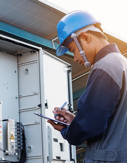 Experienced electrician performing electrical safety certification to ensure your home or business is safe and compliant with regulations